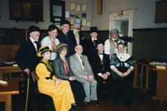 Picture of Special Annual Parish Meeting 1995, to celebrate one hundred years of the Parish Council Councillors dressed up in Victorian costume and held a Victorian Council Meeting. Special Guest of Honour Peter Brown gave a talk about Victorian Local Government